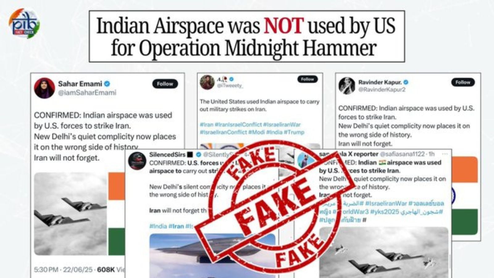 India has claimed social media that the US used its airspace to launch a strike against Iran, India News