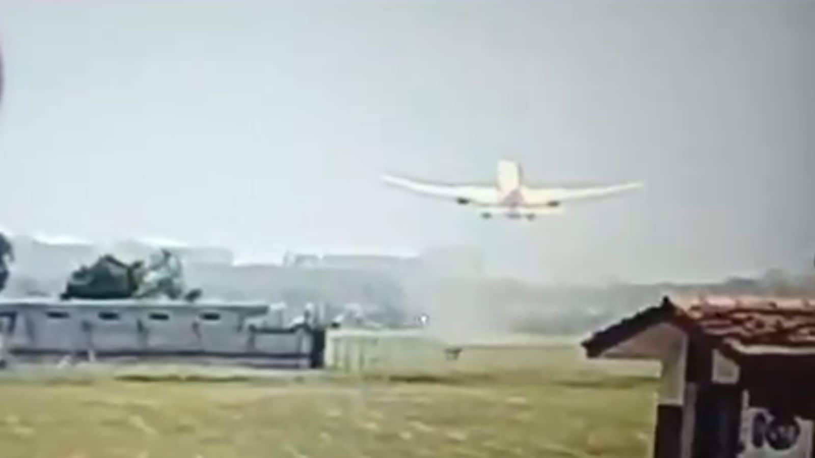 Watch: CCTV Air India flight climbing a few second climbing, stall and then a ball flame, India news